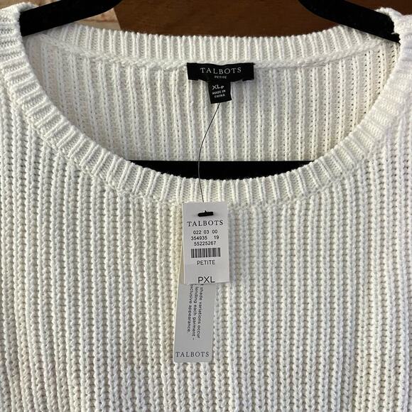 NWT TALBOTS Shaker Stitch Bateau Neck Sweater in Viridian Green XL Petite (H149) - Picture 8 of 8